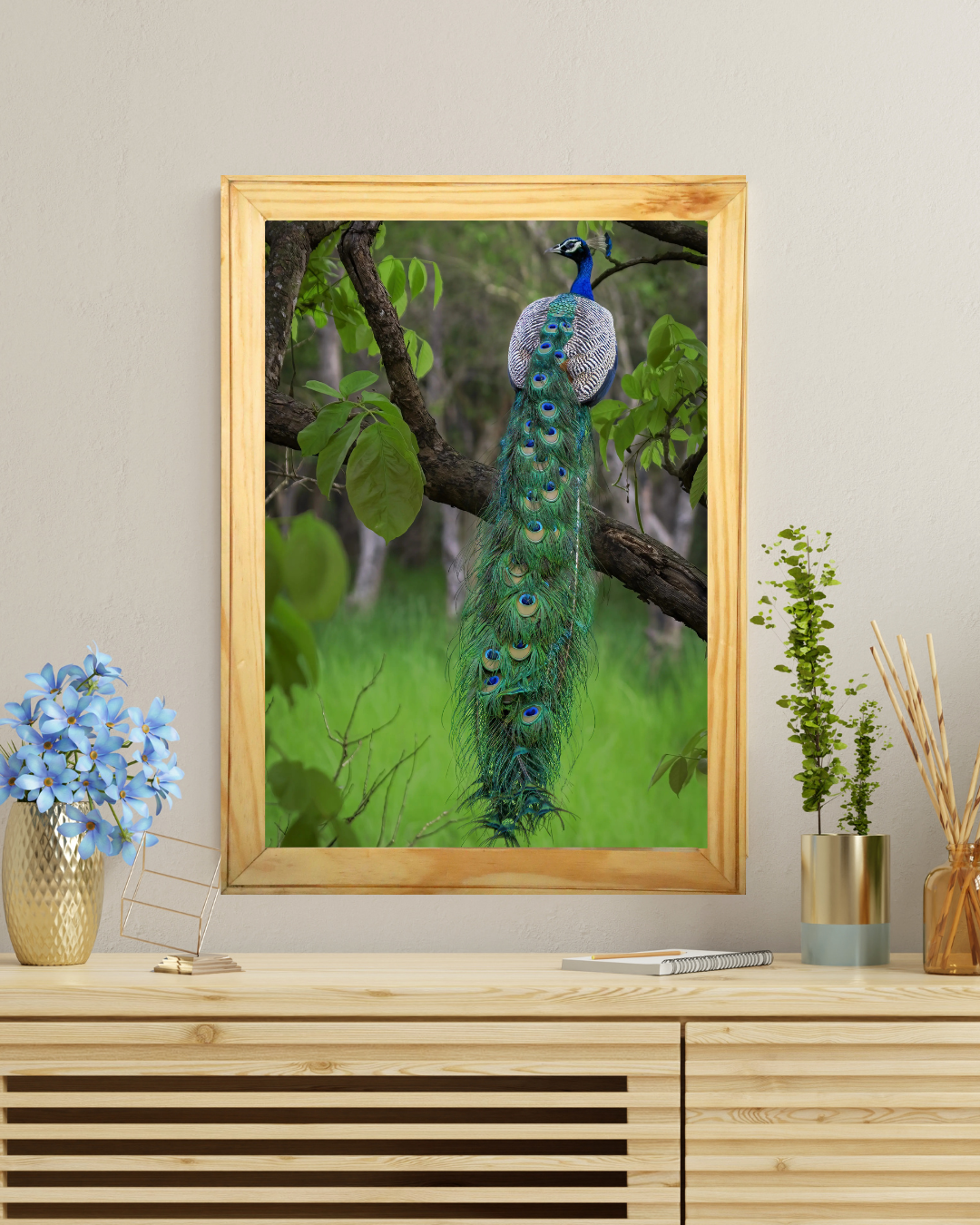 Emerald Cascade — Fine Art Peacock Photography | Limited Edition Archival Print, India